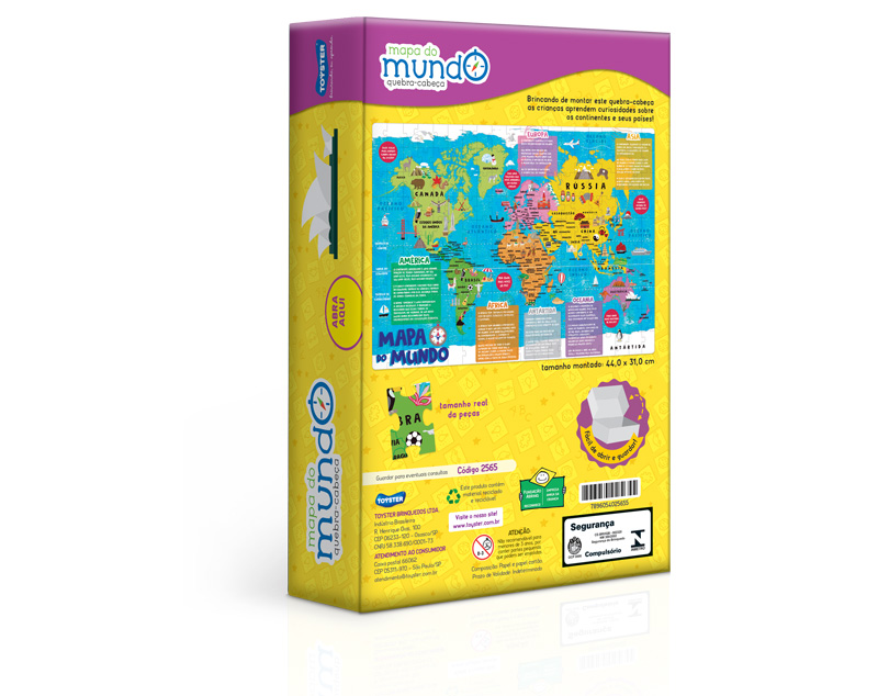 Mapa do Mundo - Quebra-Cabeça 200 peças