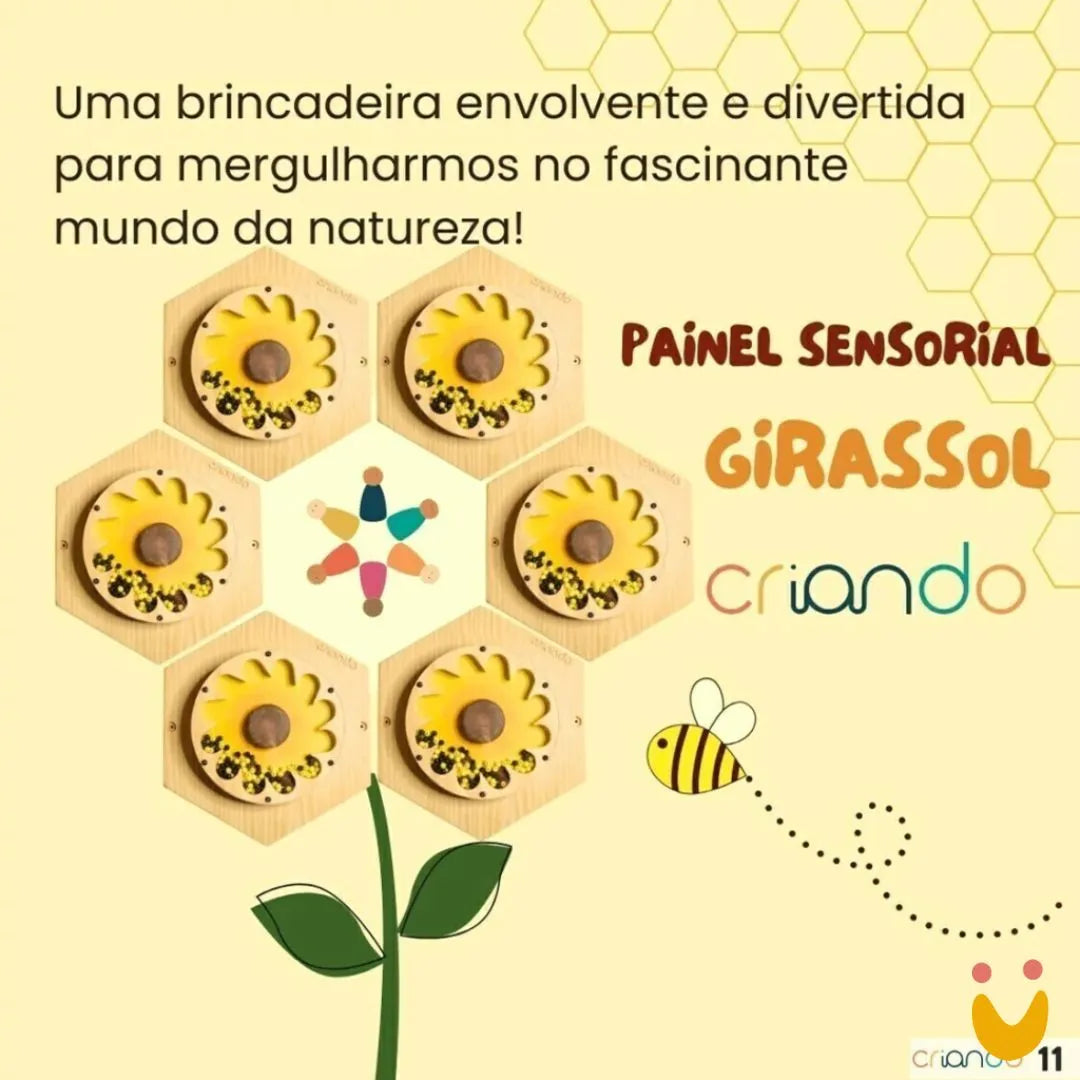 Painel Sensorial Colmeia - Girassol