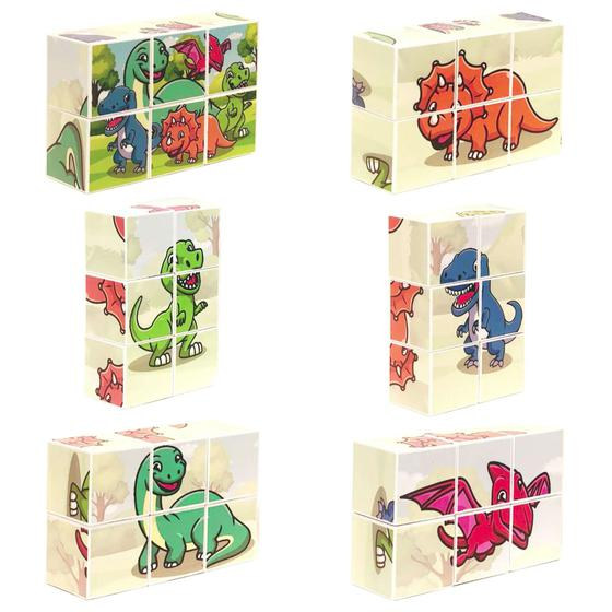 MagForma Mega Cubos Puzzle Dinossauros - 6 Peças