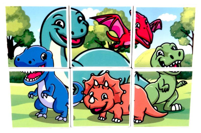 MagForma Mega Cubos Puzzle Dinossauros - 6 Peças