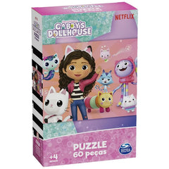 Quebra-Cabeça Puzzle Gabby's Dollhouse 60 Peças