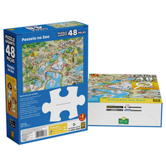 Puzzle Gigante 48 Peças Procure e Ache - Passeio no Zoo